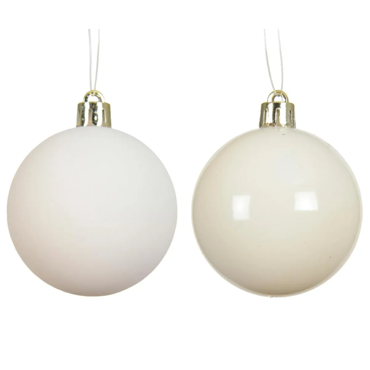 KAEMINGK Lot de 12 boules de Noël (D60 mm) Aravis Blanc laine Hot