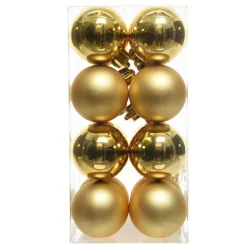 KAEMINGK Lot de 16 boules de Noël (D40 mm) Aravis Or Hot