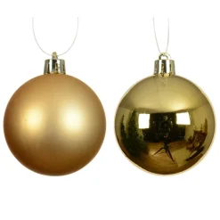 KAEMINGK Lot de 6 boules de Noël (D80 mm) Aravis Or Discount