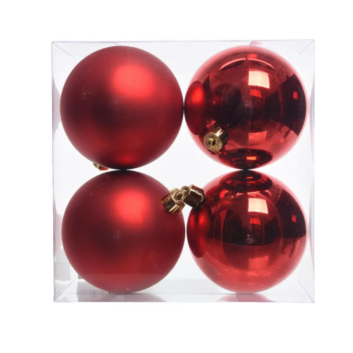 KAEMINGK Lot de 4 boules de Noël (D100 mm) Aravis Rouge Online