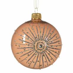 KAEMINGK Lot de 6 boules de Noël (D80 mm) en verre Sillis Brun gingembre Clearance