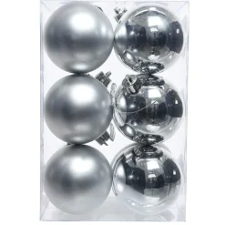 KAEMINGK Lot de 12 boules de Noël (D60 mm) Aravis Argent Hot