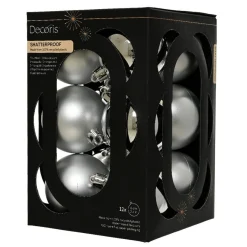 KAEMINGK Lot de 12 boules de Noël (D60 mm) Aravis Argent Hot