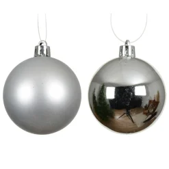 KAEMINGK Lot de 12 boules de Noël (D60 mm) Aravis Argent Hot