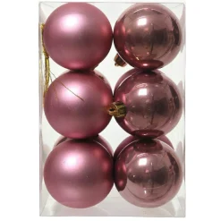 KAEMINGK Lot de 12 boules de Noël (D60 mm) Aravis Vieux rose New