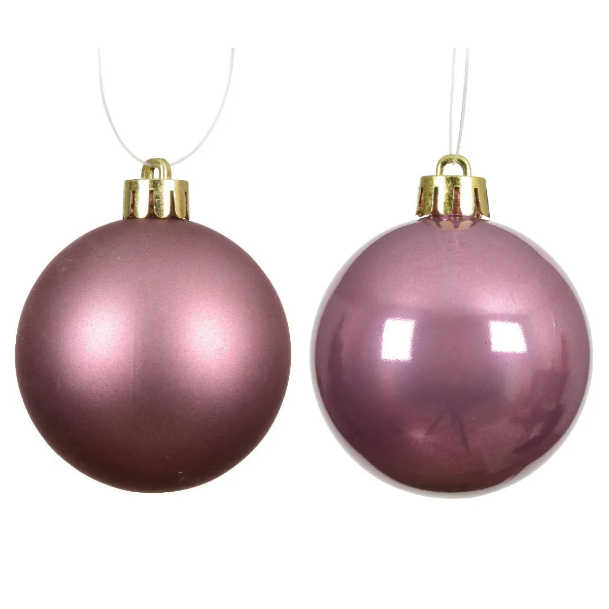 KAEMINGK Lot de 12 boules de Noël (D60 mm) Aravis Vieux rose New