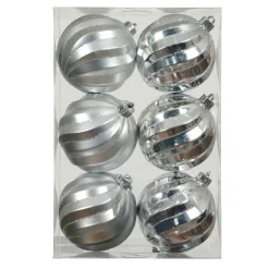 KAEMINGK Lot de 6 boules de Noël (D80 mm) Glam chic Argent Hot