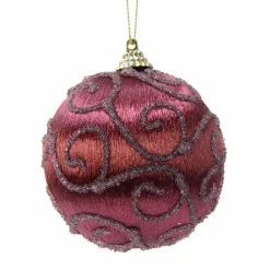 KAEMINGK Lot de 12 boules de Noël (D80 mm) Cyria Acajou Hot