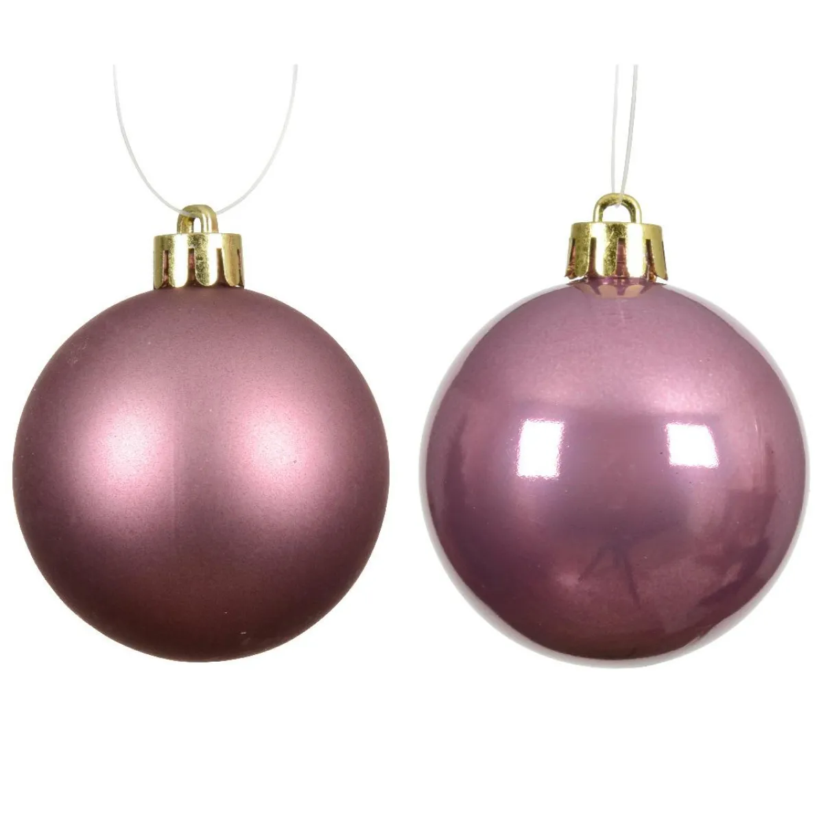 KAEMINGK Lot de 6 boules de Noël (D80 mm) Aravis Vieux rose Hot