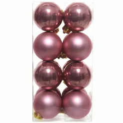 KAEMINGK Lot de 16 boules de Noël (D40 mm) Alpine Vieux rose