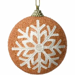 KAEMINGK Lot de 12 boules de Noël (D80 mm) Cosmic pétillant Pêche Sale