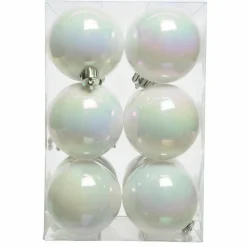 KAEMINGK Lot de 12 boules de Noël (D60 mm) Alpine Blanc irisé Sale