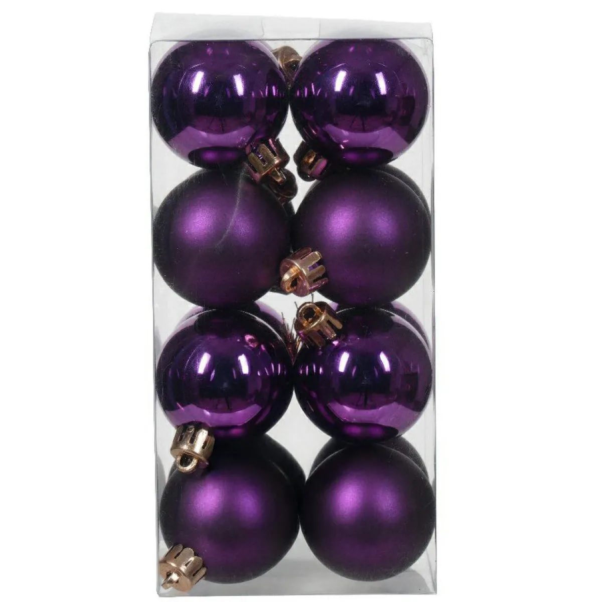 KAEMINGK Lot de 16 boules de Noël (D40 mm) Aravis Figue Violet Best