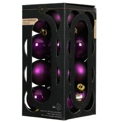 KAEMINGK Lot de 16 boules de Noël (D40 mm) Aravis Figue Violet Best