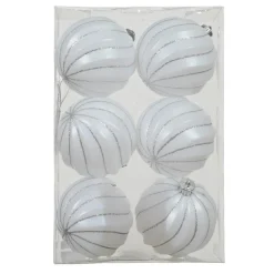 KAEMINGK Lot de 6 boules de Noël (D80 mm) Glam chic Blanc Online