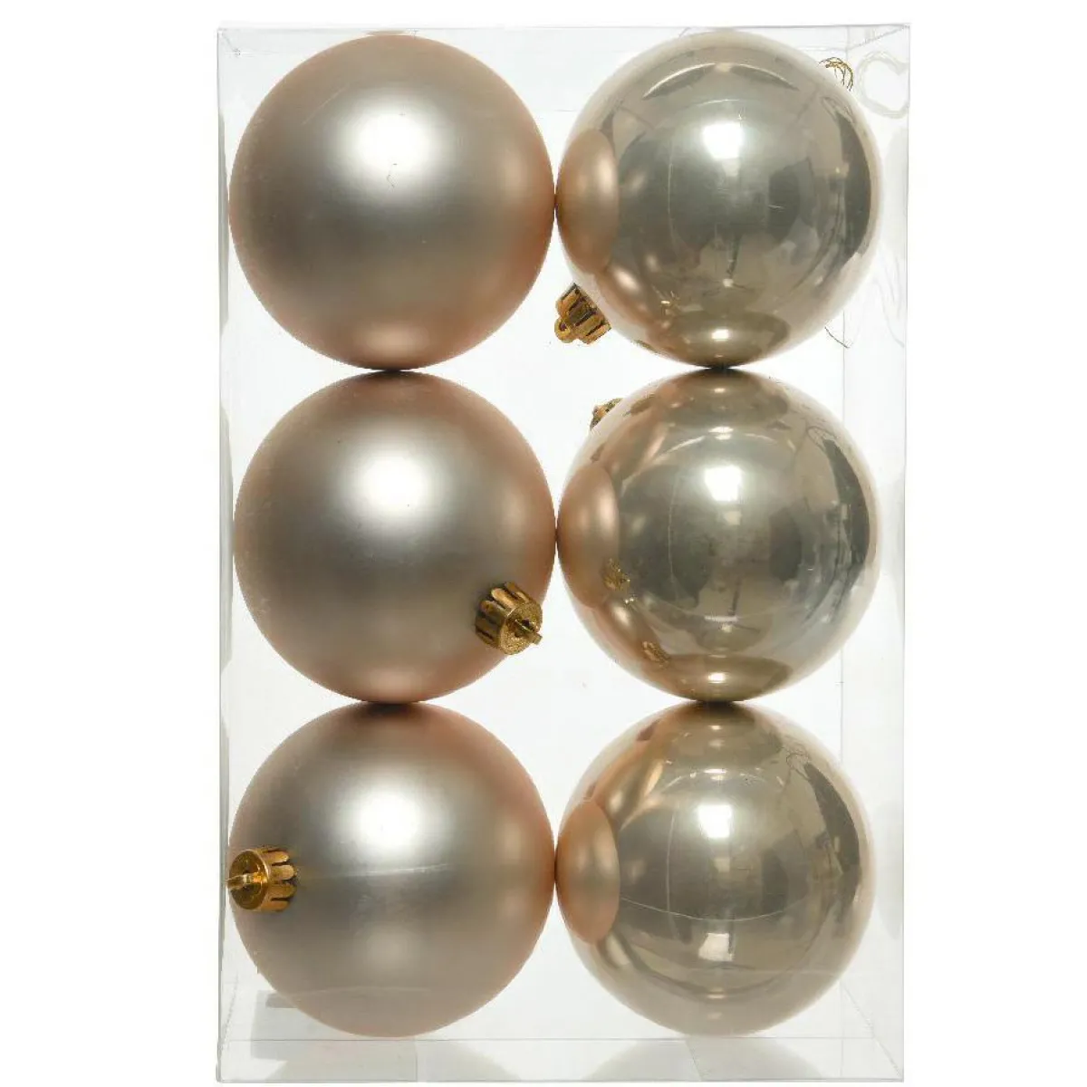 KAEMINGK Lot de 6 boules de Noël (D80 mm) Aravis Perle