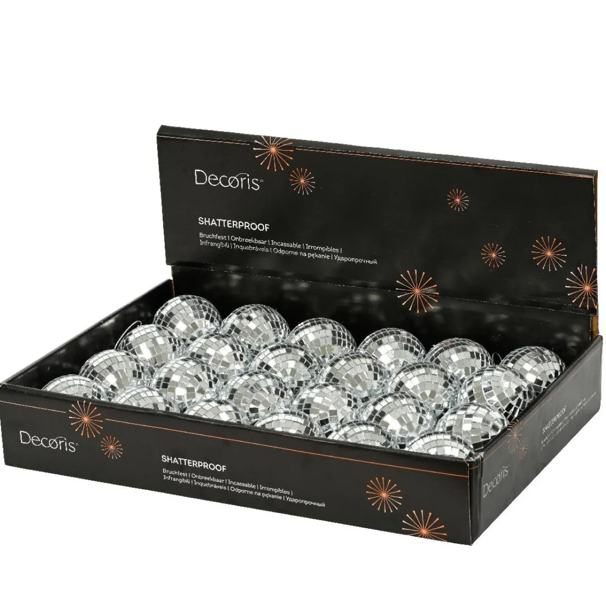 KAEMINGK Lot de 24 boules de Noël (D60 mm) Disco facette Argent Clearance