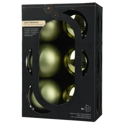 KAEMINGK Lot de 6 boules de Noël (D80 mm) Aravis Vert romarin Hot