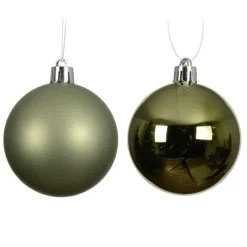 KAEMINGK Lot de 6 boules de Noël (D80 mm) Aravis Vert romarin Hot