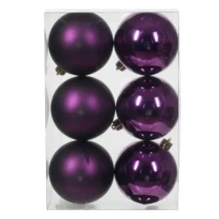 KAEMINGK Lot de 6 boules de Noël (D80 mm) Aravis Figue Violet Online