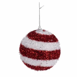 KOOPMAN Lot de 3 boules de Noël (D100 mm) Spiralis Rouge Clearance