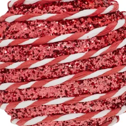 JJA Lot de 6 boules de Noël (D80 mm) Rayé Fantaisie Rouge et blanc Online