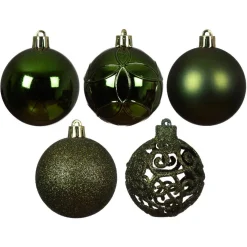 KAEMINGK Lot de 35 boules de Noël (D60 mm) Aravis mix Vert sapin Sale