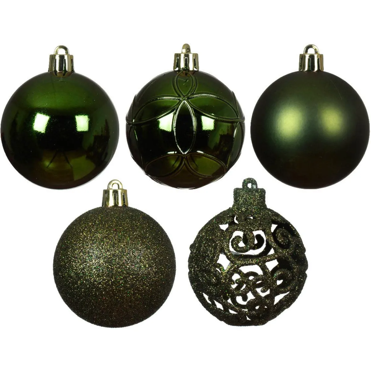 KAEMINGK Lot de 35 boules de Noël (D60 mm) Aravis mix Vert sapin Sale