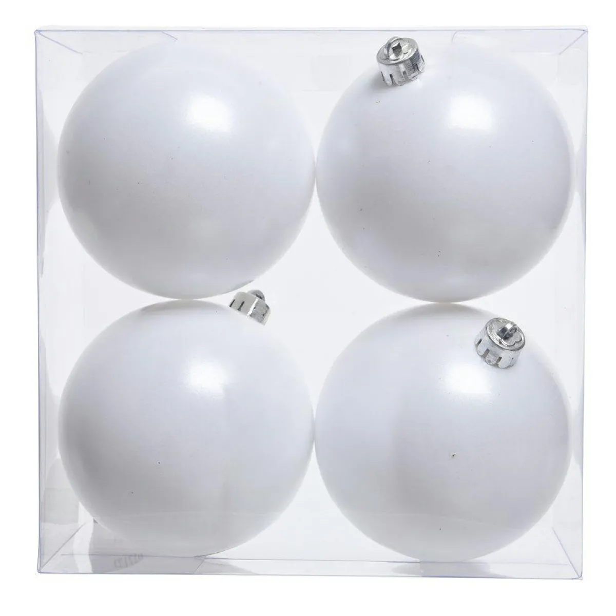 KAEMINGK Lot de 4 boules de Noël (D100 mm) Aravis Blanc Discount