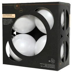 KAEMINGK Lot de 4 boules de Noël (D100 mm) Aravis Blanc Discount