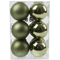 KAEMINGK Lot de 12 boules de Noël (D60 mm) Aravis Vert romarin Best