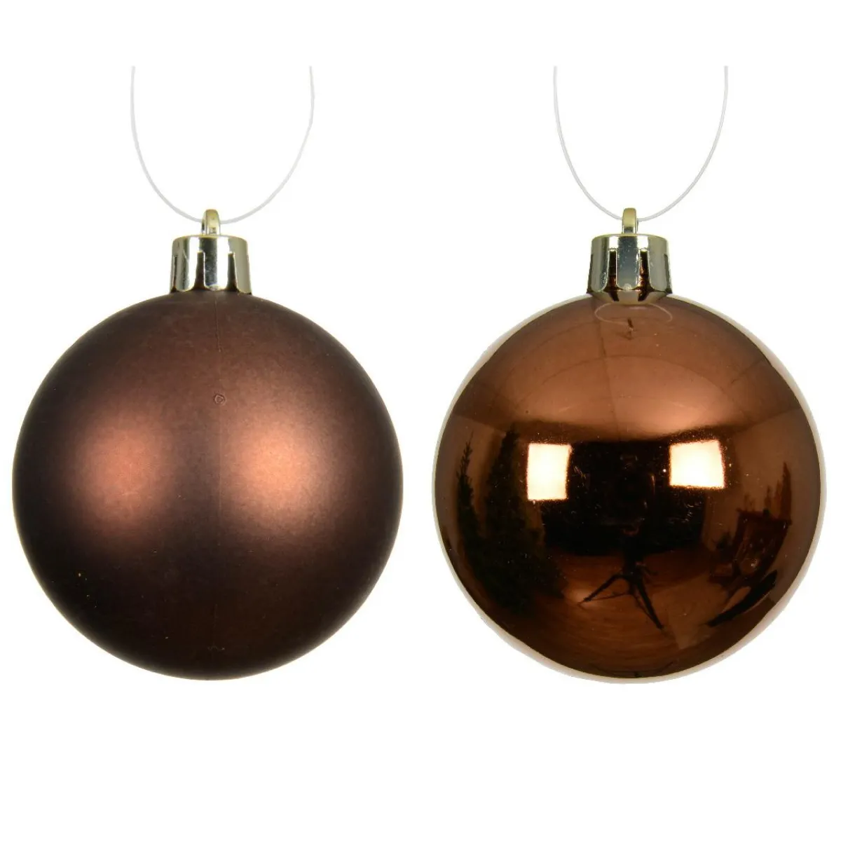 KAEMINGK Lot de 4 boules de Noël (D100 mm) Aravis Brun café Discount