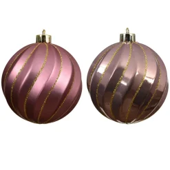 KAEMINGK Lot de 6 boules de Noël (D80 mm) Glam chic Rose Hot