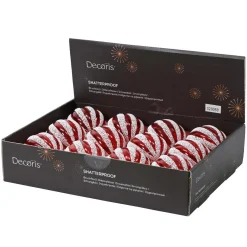 KAEMINGK Lot de 12 boules de Noël (D80 mm) Fantasia perlées et blanc Rouge Online