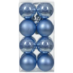 KAEMINGK Lot de 16 boules de Noël (D40 mm) Aravis Bleu Ciel Best