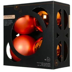 KAEMINGK Lot de 4 boules de Noël (D100 mm) Aravis Orange Online