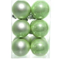 KAEMINGK Lot de 12 boules de Noël (D60 mm) Aravis Vert thé matcha Vert matcha Hot