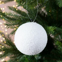 KAEMINGK Lot de 6 boules de Noël (D80 mm) Loula Blanc Hot