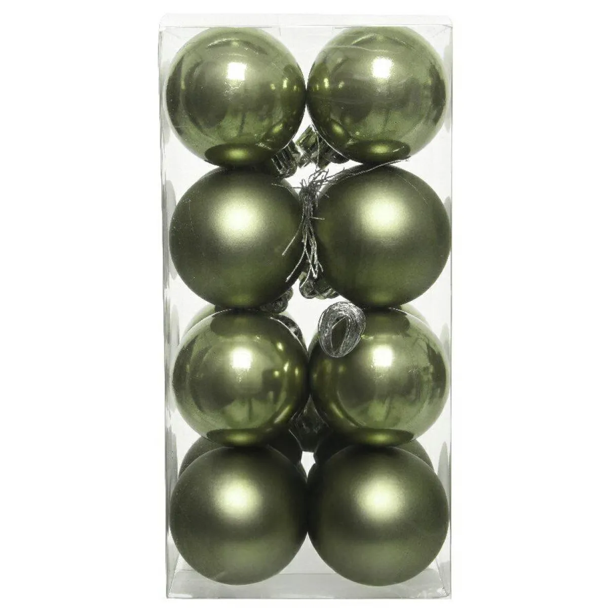 KAEMINGK Lot de 16 boules de Noël (D40 mm) Aravis Vert romarin New