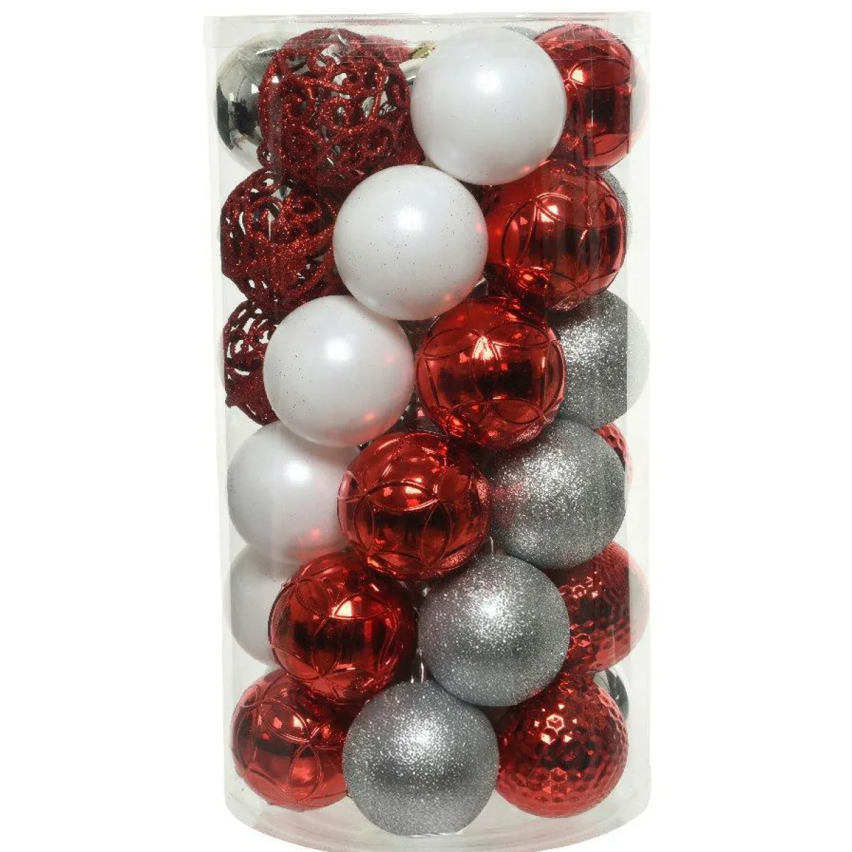 KAEMINGK Lot de 37 boules de Noël (D60 mm) Alpine mix couleurs Argent Sale