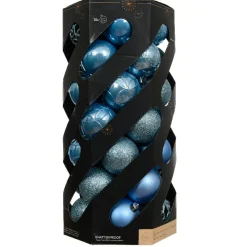 KAEMINGK Lot de 35 boules de Noël (D60 mm) Aravis Bleu Ciel Discount