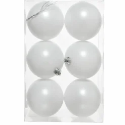KAEMINGK Lot de 6 boules de Noël (D80 mm) Aravis Blanc New