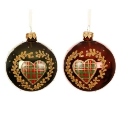 KAEMINGK Lot de 6 boules de Noël en verre (D80 mm) Saint-Moritz Bordeaux Discount