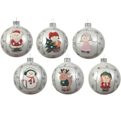 KAEMINGK Lot de 6 boules de Noël en verre (D80 mm) Atmos Blanc