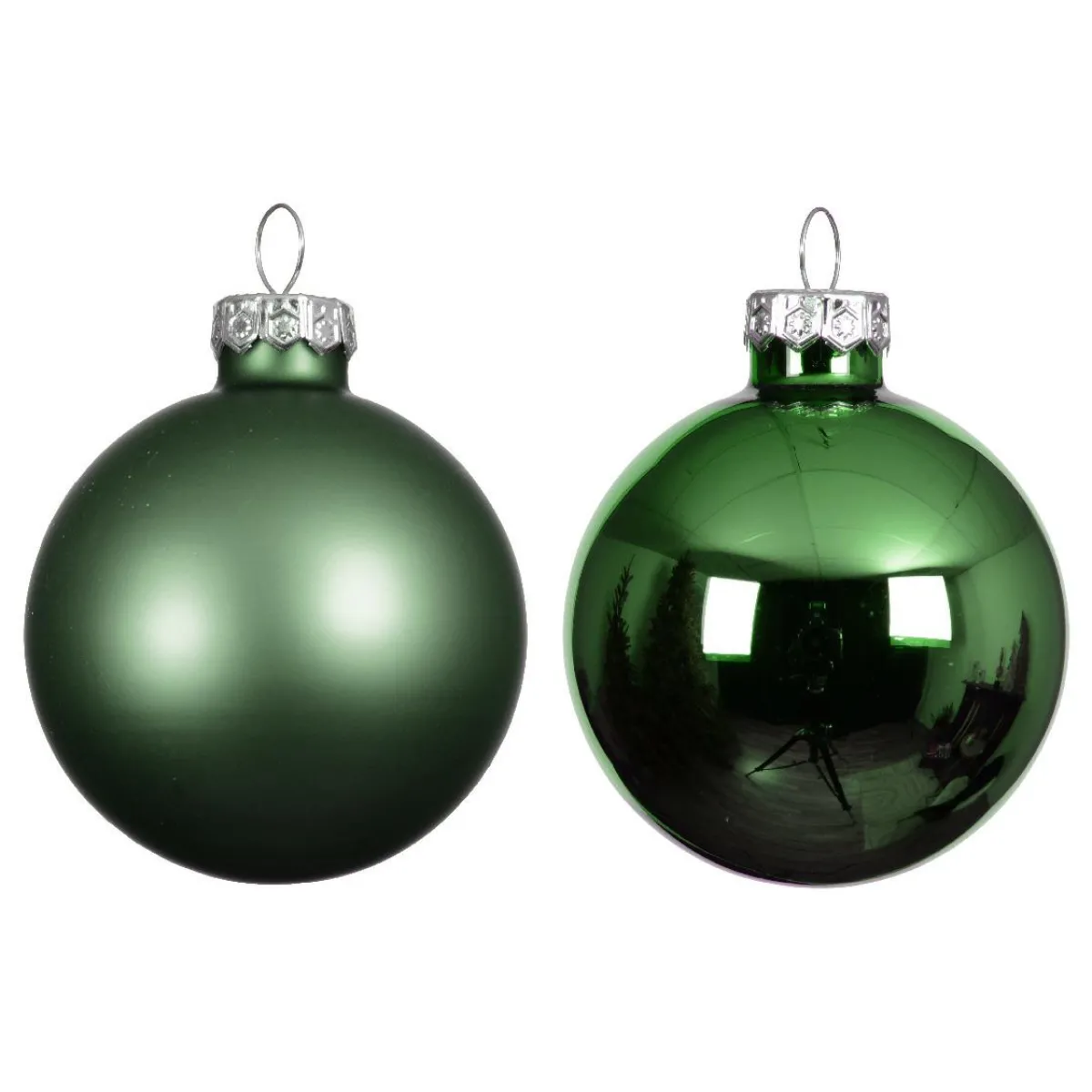 KAEMINGK Lot de 4 boules de Noël en verre (D100 mm) Boréal Vert sapin