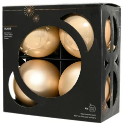 KAEMINGK Lot de 4 boules de Noël en verre (D100 mm) Boréal Perle Best