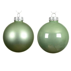KAEMINGK Lot de 6 Boules de Noël en verre (D80 mm) Boréal Vert matcha New