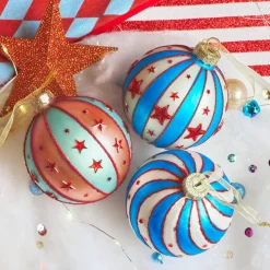 KAEMINGK Lot de 12 boules de Noël en verre (D80 mm) Grand Chapiteau Multicolore Bleu Best