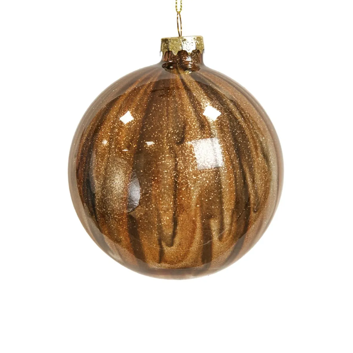 KOOPMAN Lot de 9 boules de Noël en verre (D100 mm) New York Brun scintillant Marron Online