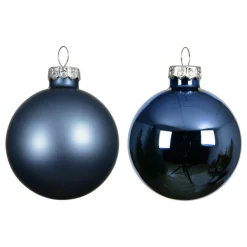 KAEMINGK Lot de 6 boules de Noël en verre (D80 mm) Boréal Bleu nuit Clearance